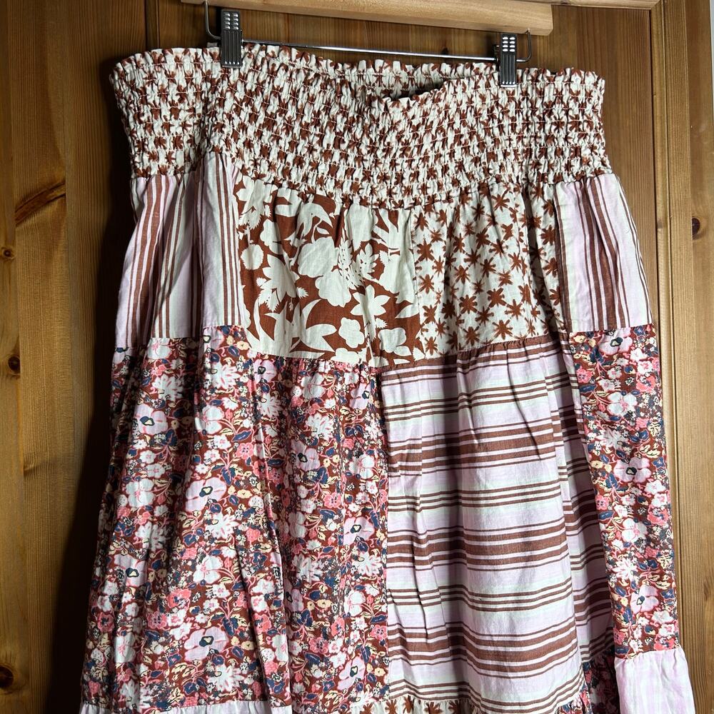 Universal Thread Boho Patchwork Gingham Floral Midi Skirt Women’s 2X Cottagecore - Picture 3 of 8